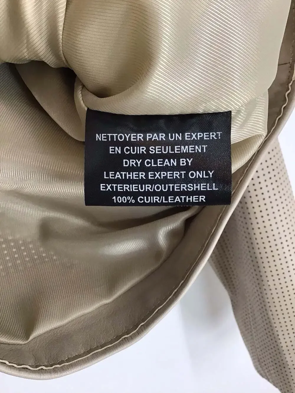 Bod & Christensen 100% Leather Full Zip- Up Laser Cut Style Jacket Tan Size L